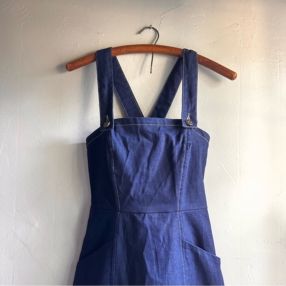 Denim stretch halter dress from Unique vintage